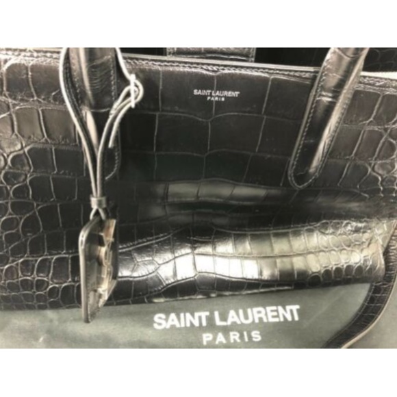 Yves Saint Laurent YSL Hand Bag Tote Purse Black - Picture 8 of 12